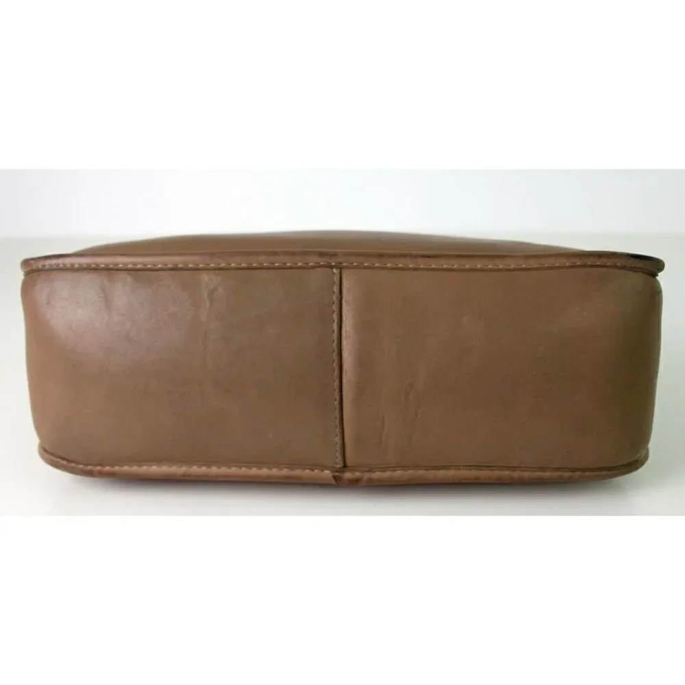 CLASSIC VTG Michael Green SADDLE BEIGE GENUINE LEATHER TOP HANDLE HANDBAG TOTE